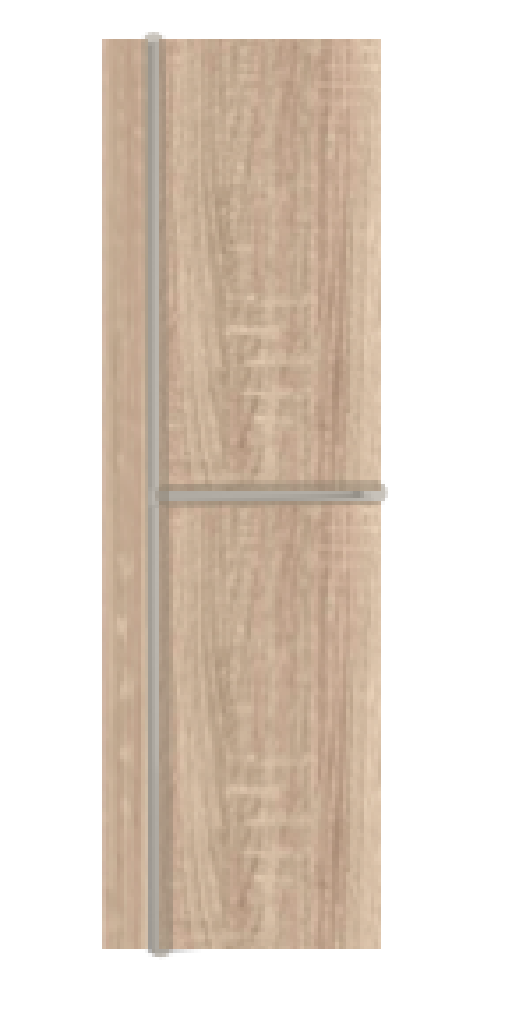 COLONNE MEXICO GRIS M chêne foncé 2 PORTES 160x35x28cm - Elegant